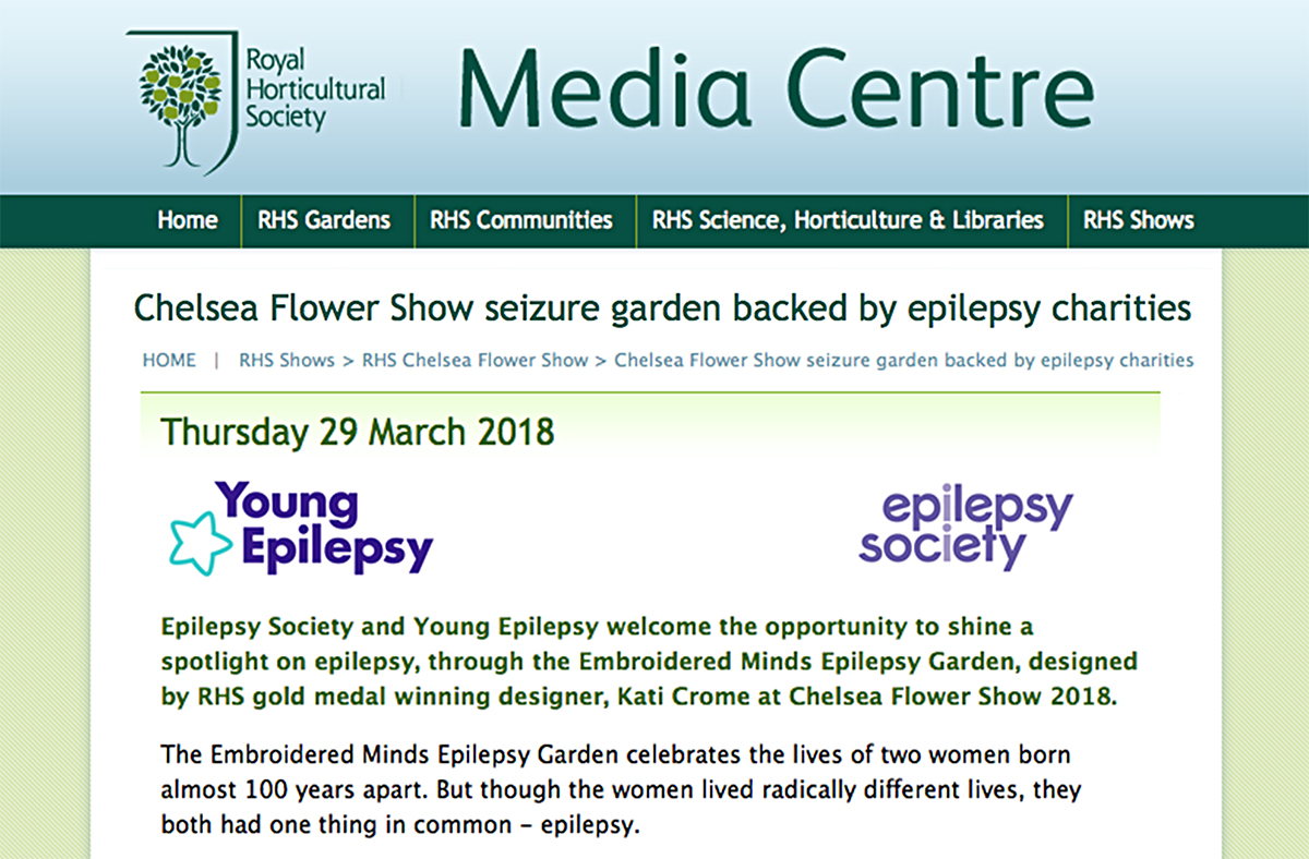 See the Epilepsy Society / Young Epilepsy Garden Press Release on RHS site